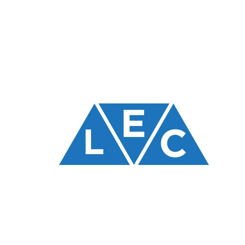 diseño de logotipo en forma de triángulo elc sobre fondo blanco. elc concepto de logotipo de letra de iniciales creativas. vector