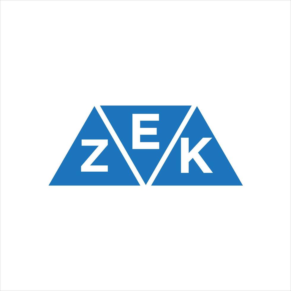 diseño de logotipo en forma de triángulo ezk sobre fondo blanco. concepto de logotipo de letra de iniciales creativas ezk. vector