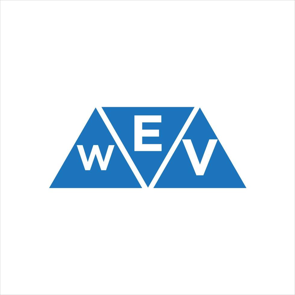 diseño de logotipo en forma de triángulo ewv sobre fondo blanco. concepto de logotipo de letra de iniciales creativas ewv. vector