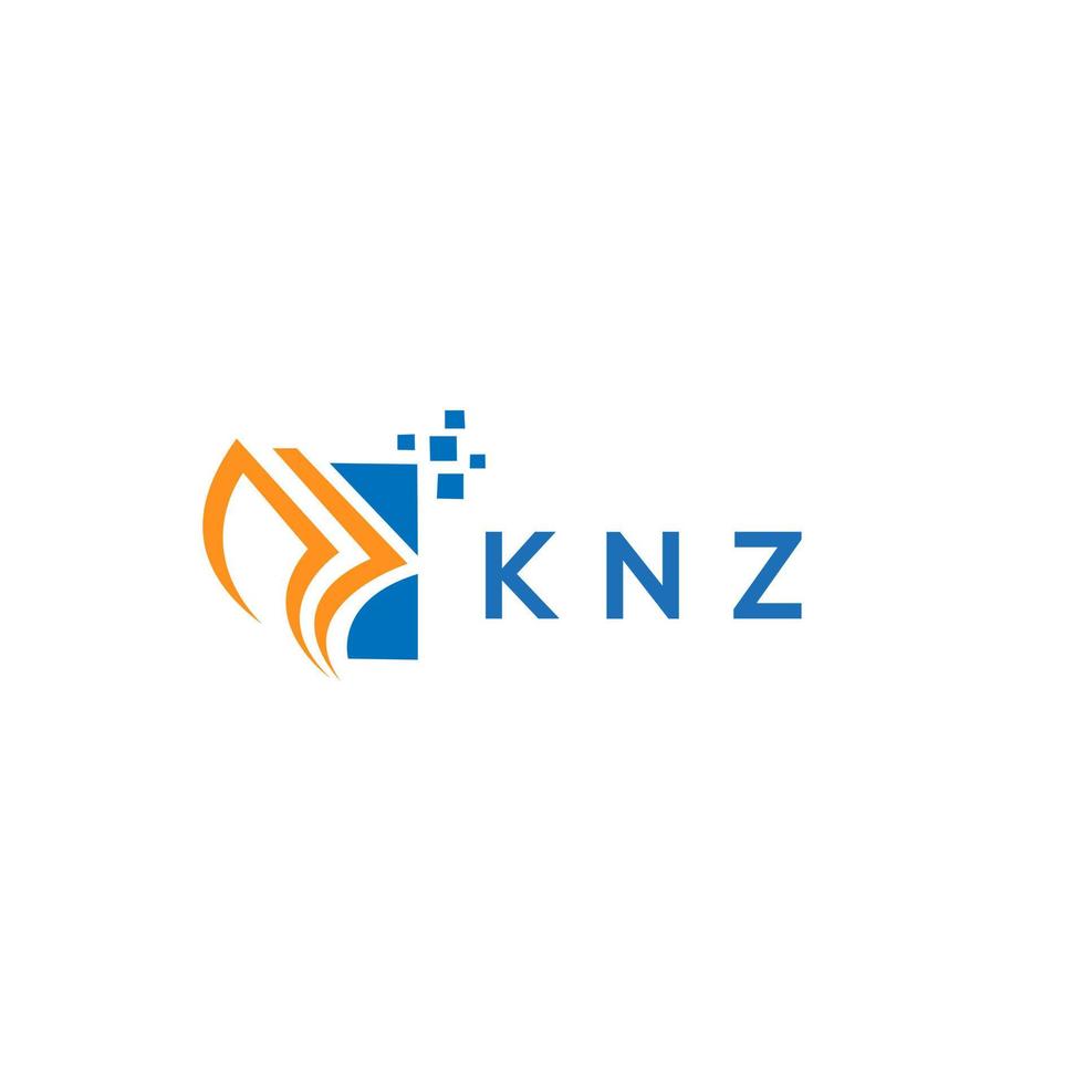 diseño de logotipo de contabilidad de reparación de crédito knz sobre fondo blanco. knz creative iniciales crecimiento gráfico letra logo concepto. diseño del logotipo de finanzas empresariales knz. vector