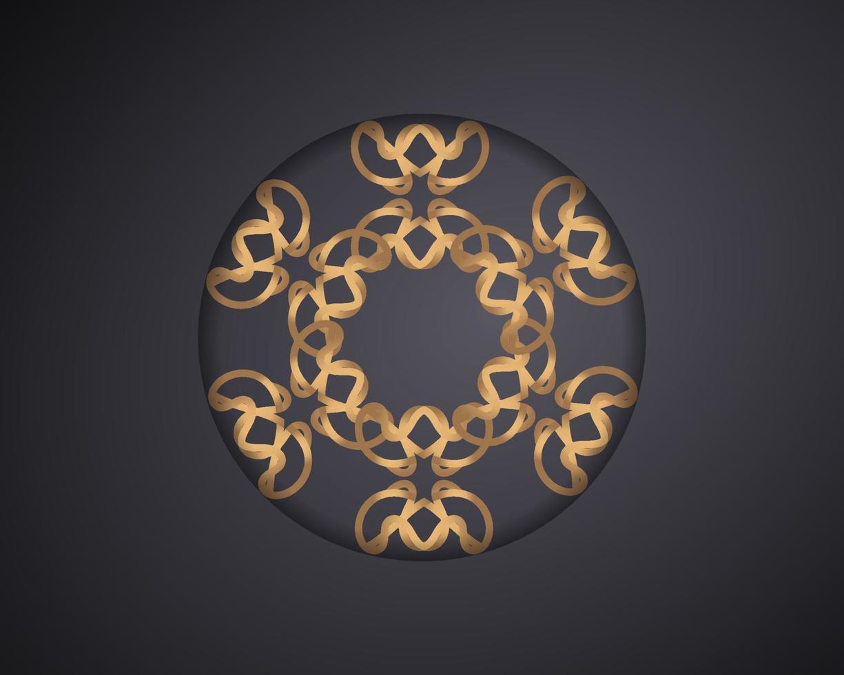 Round abstract luxury mandala. logo template design. vector illustration