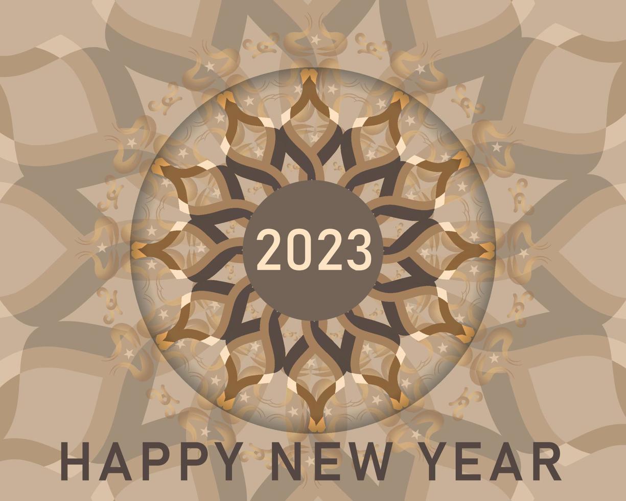 Diseño de fondo de feliz año nuevo 2023. tarjeta de felicitación, pancarta, póster. ilustración vectorial excelente diseño vector