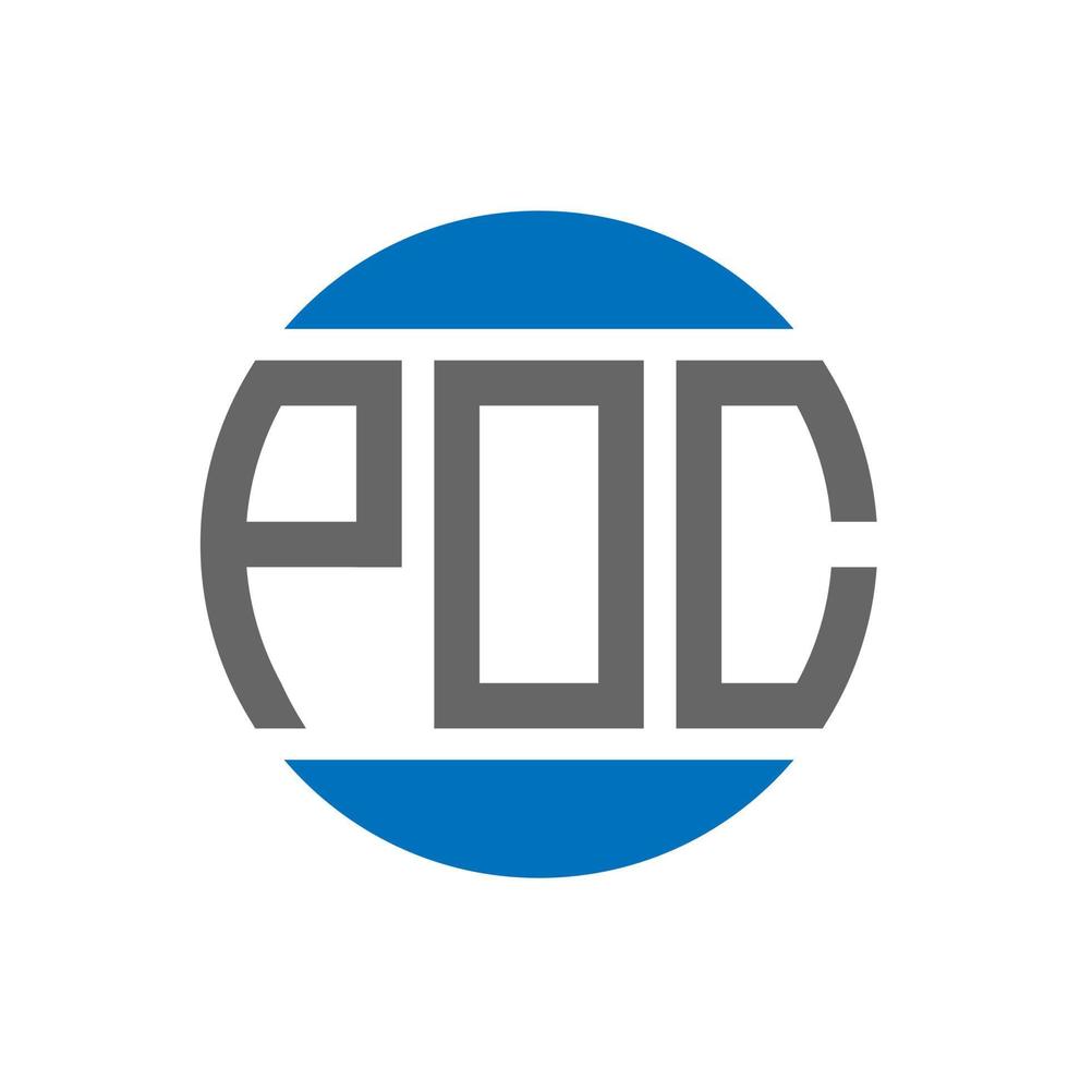 POC letter logo design on white background. POC creative initials circle logo concept. POC letter design. vector
