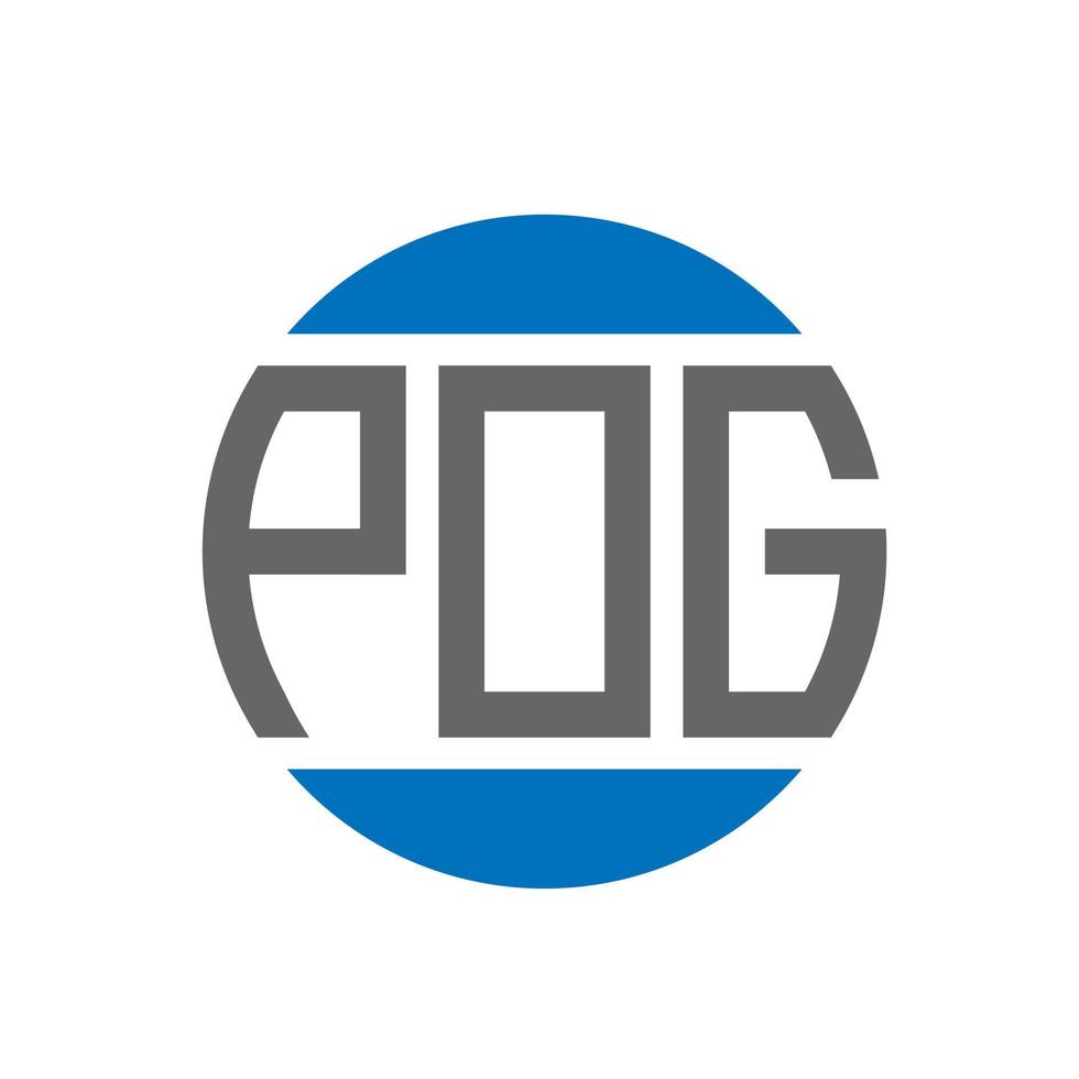 POG letter logo design on white background. POG creative initials circle logo concept. POG letter design. vector
