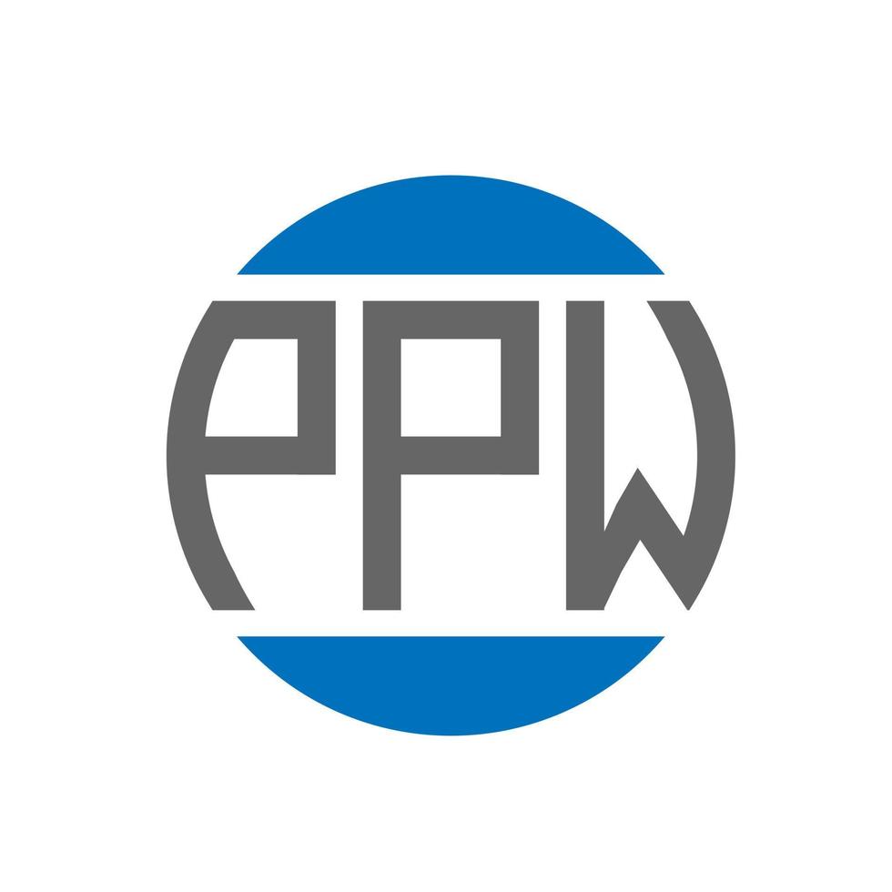 diseño de logotipo de letra ppw sobre fondo blanco. Concepto de logotipo de círculo de iniciales creativas de ppw. diseño de letras ppw. vector