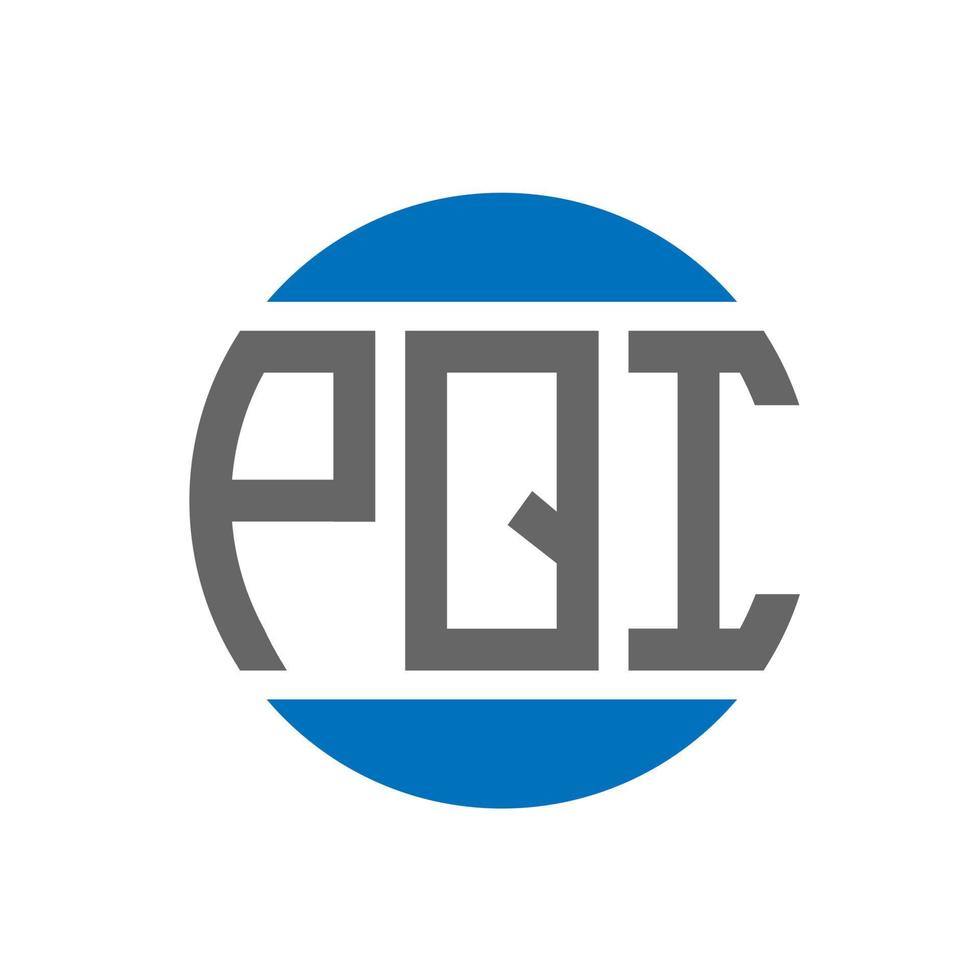 diseño de logotipo de letra pqi sobre fondo blanco. concepto de logotipo de círculo de iniciales creativas pqi. diseño de letras pqi. vector