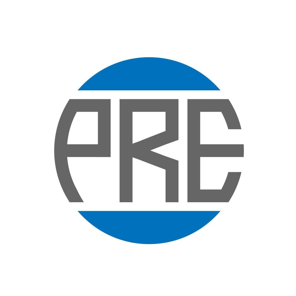 PRE letter logo design on white background. PRE creative initials circle logo concept. PRE letter design. vector