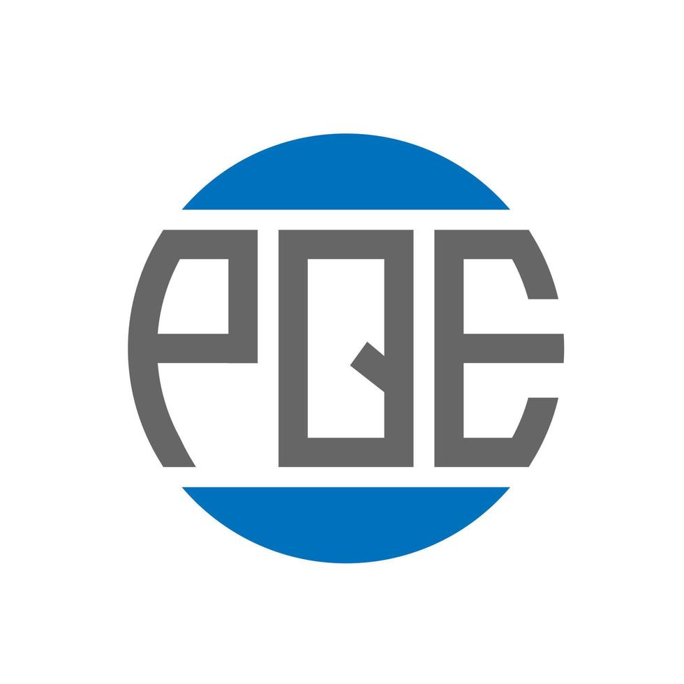 diseño de logotipo de letra pqe sobre fondo blanco. pqe concepto de logotipo de círculo de iniciales creativas. diseño de letra pqe. vector