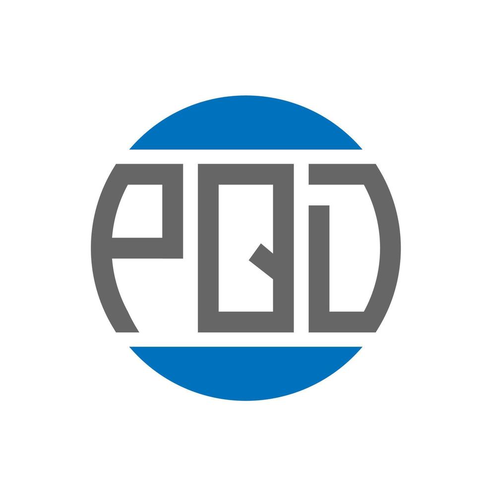 diseño de logotipo de letra pqd sobre fondo blanco. concepto de logotipo de círculo de iniciales creativas pqd. diseño de letras pqd. vector