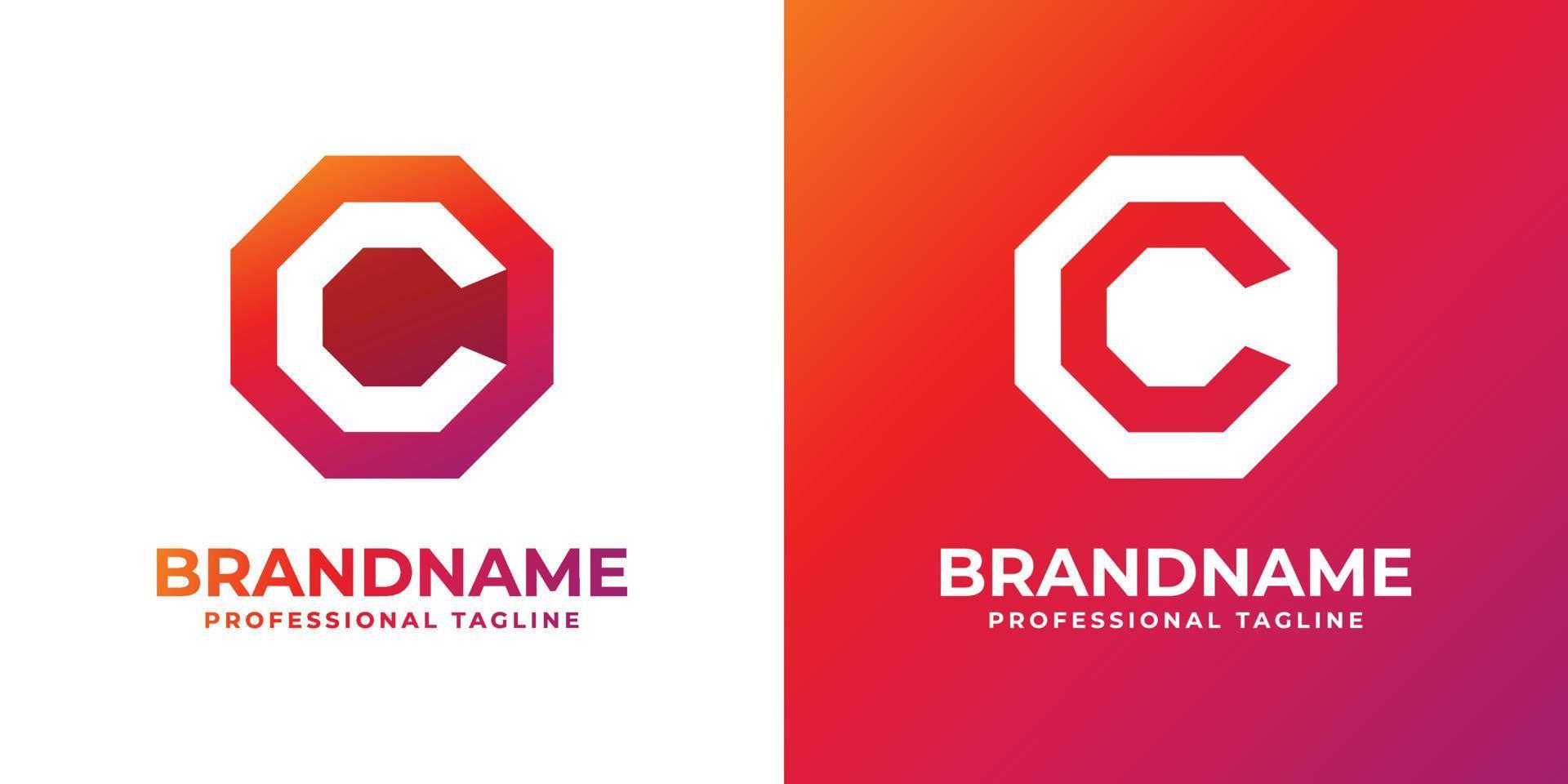 Octagon Letter C Technology Logo, suitable for any business related to technology with C initials. vector