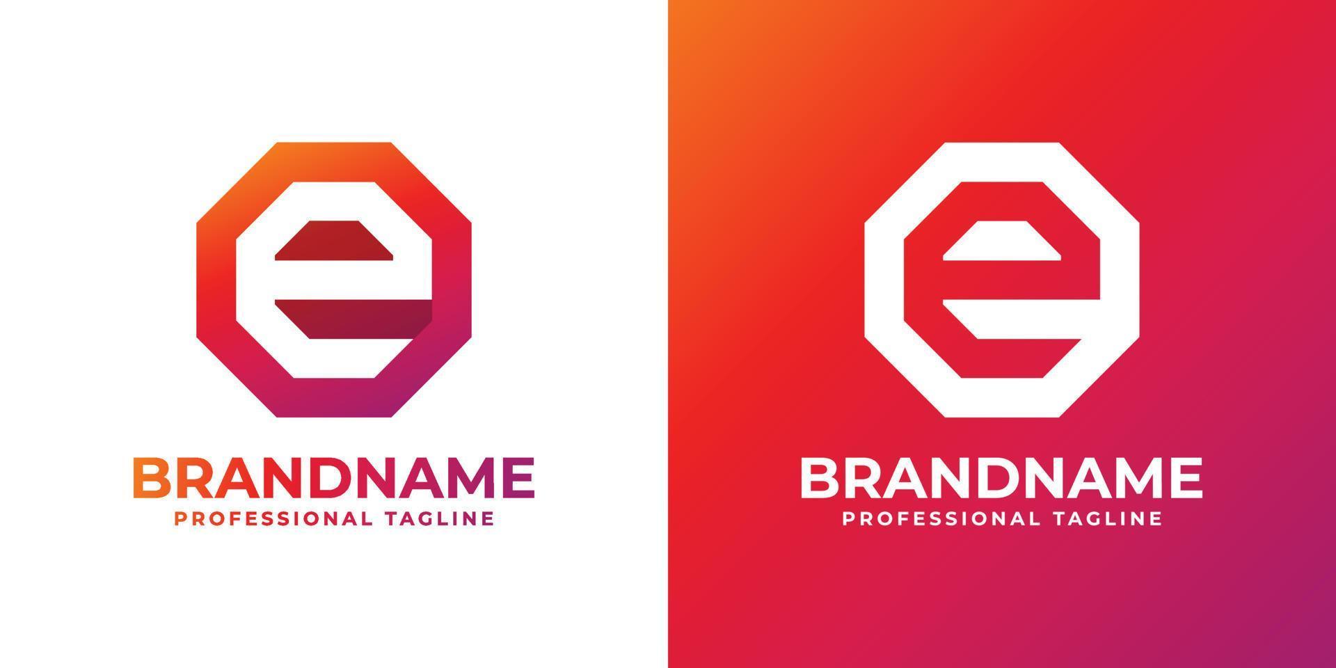Octagon Letter E Technology Logo, suitable for any business related to technology with E initials. vector
