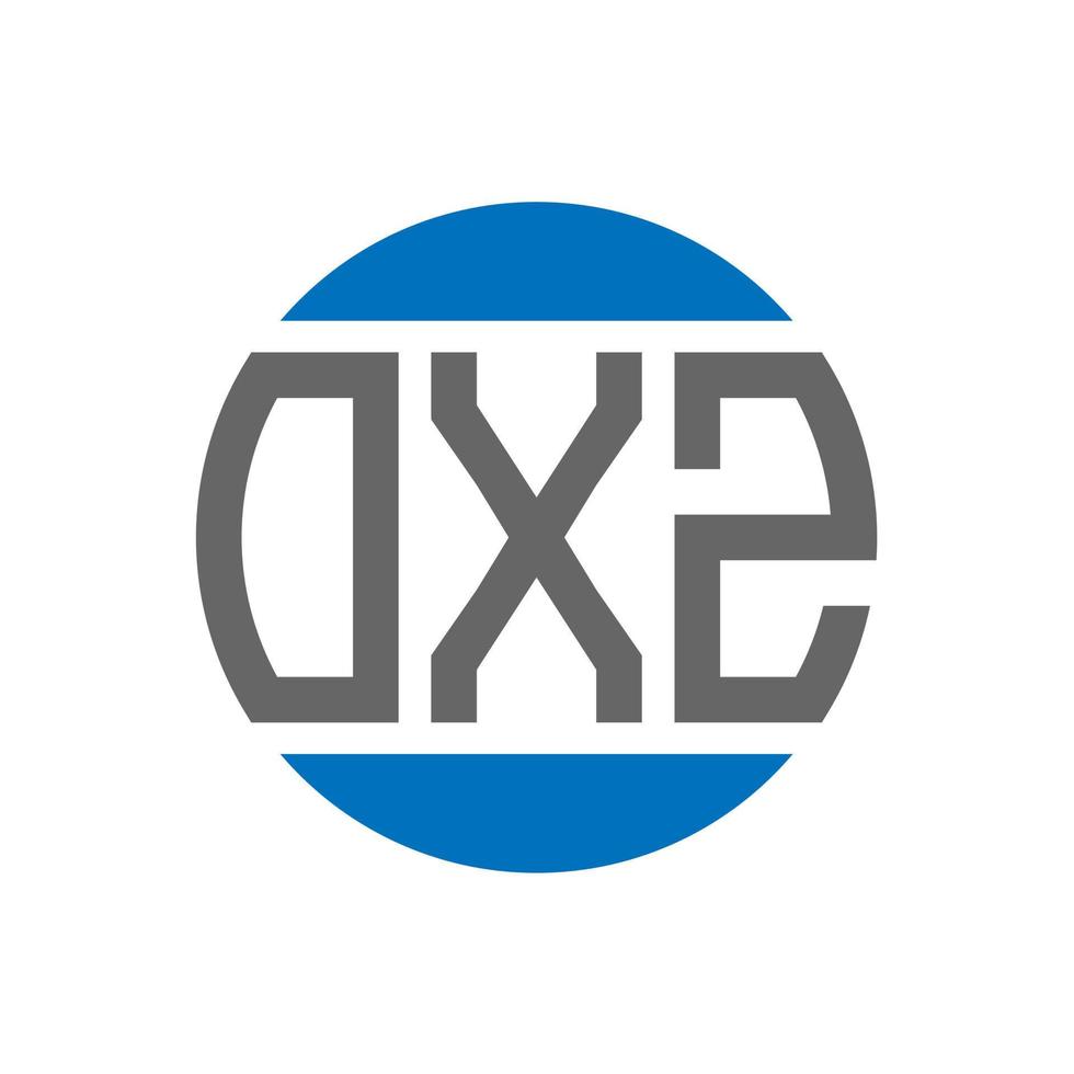 OXZ letter logo design on white background. OXZ creative initials circle logo concept. OXZ letter design. vector