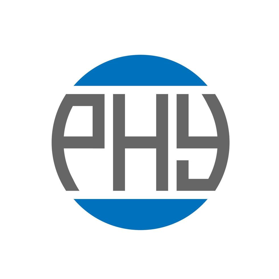 diseño de logotipo de letra phy sobre fondo blanco. concepto de logotipo de círculo de iniciales creativas phy. diseño de letras phy. vector