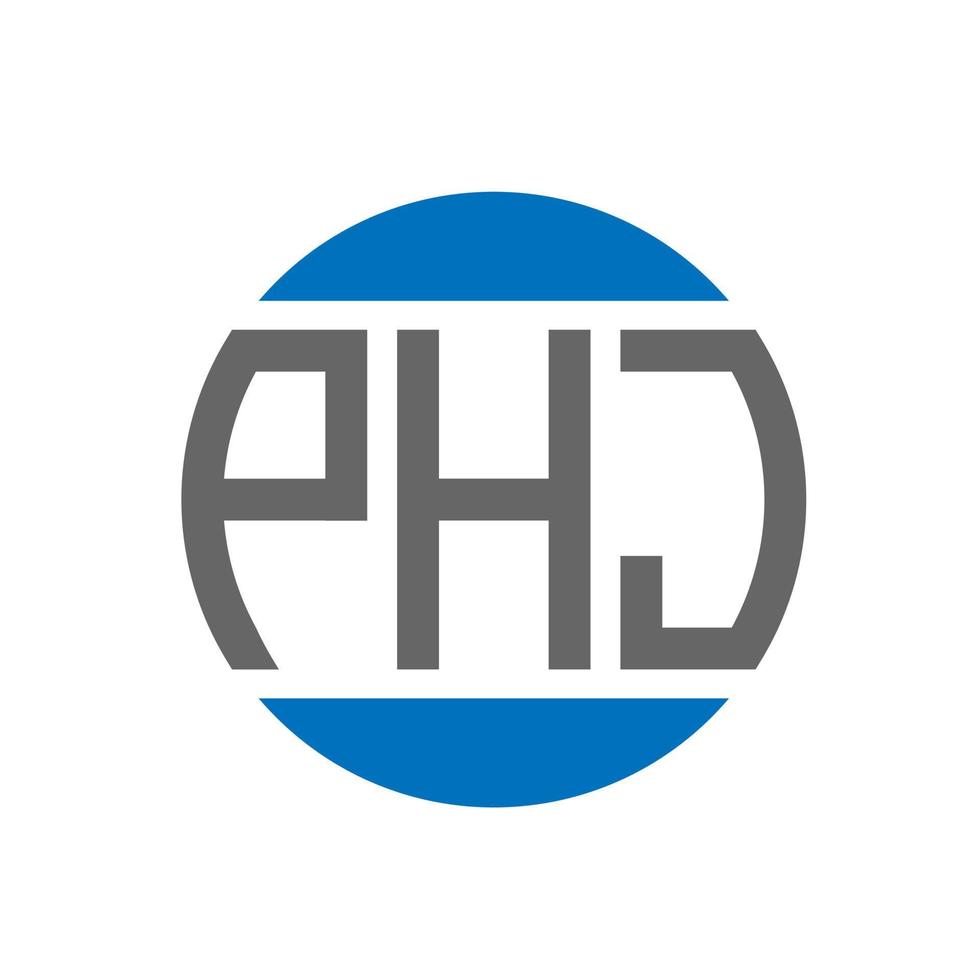 PHJ letter logo design on white background. PHJ creative initials circle logo concept. PHJ letter design. vector