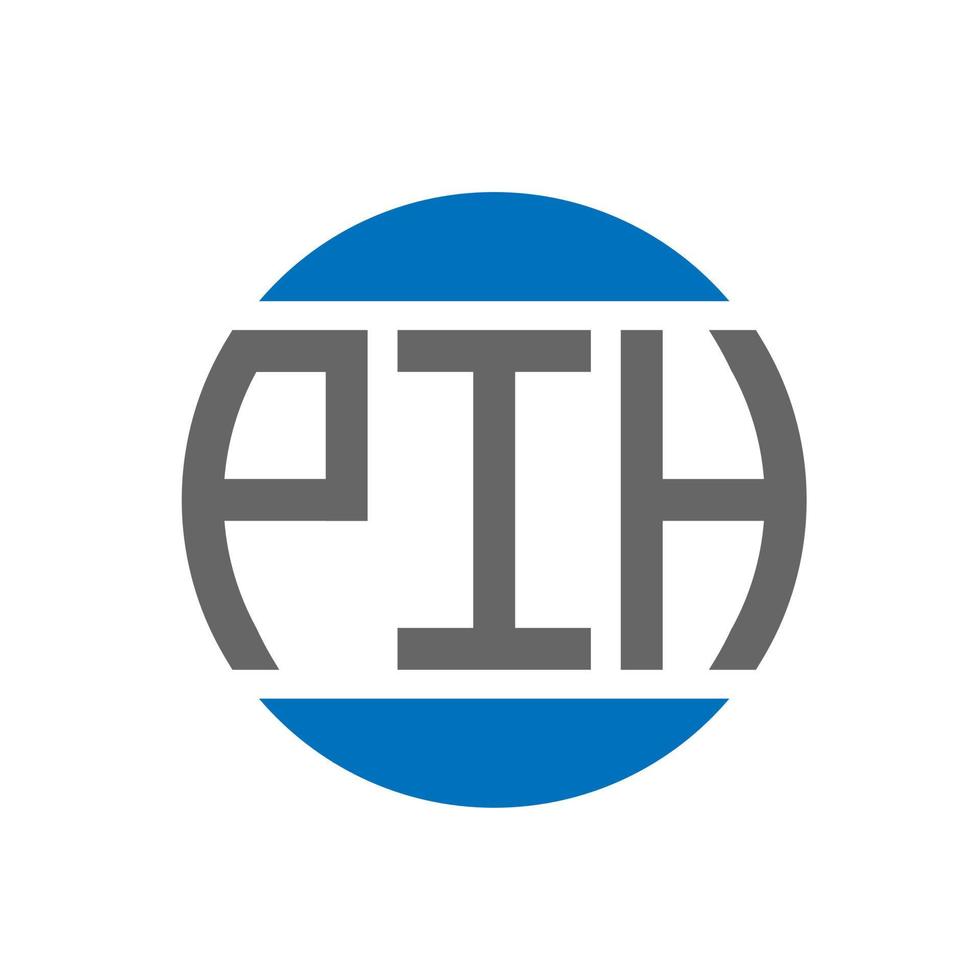 diseño de logotipo de letra pih sobre fondo blanco. concepto de logotipo de círculo de iniciales creativas pih. diseño de letra pih. vector