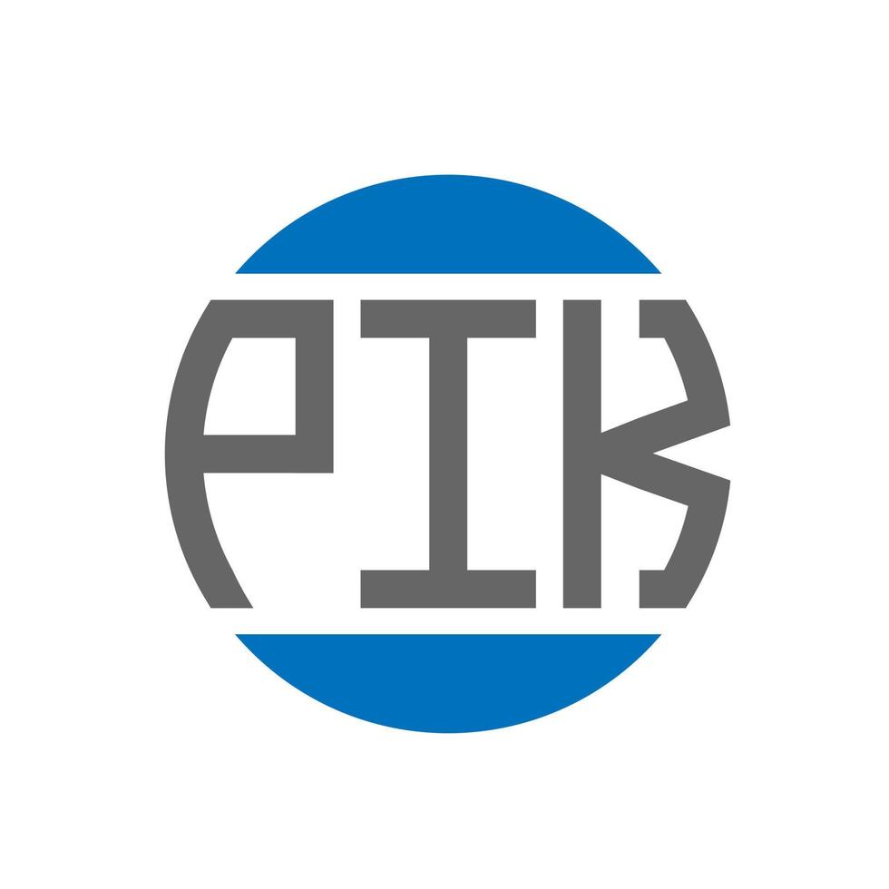 diseño de logotipo de letra pik sobre fondo blanco. concepto de logotipo de círculo de iniciales creativas de pik. diseño de letras pik. vector