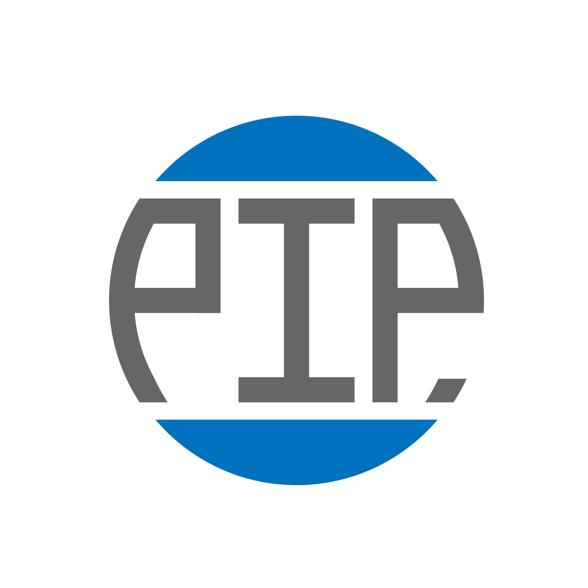 diseño de logotipo de letra pip sobre fondo blanco. concepto de