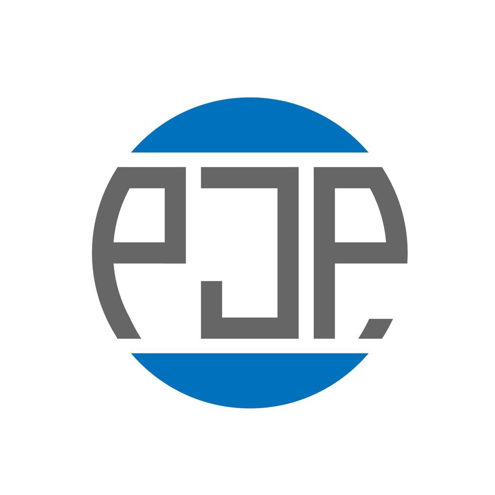 diseño de logotipo de letra pjp sobre fondo blanco. concepto de logotipo de círculo de iniciales creativas de pjp. diseño de letras pjp. vector