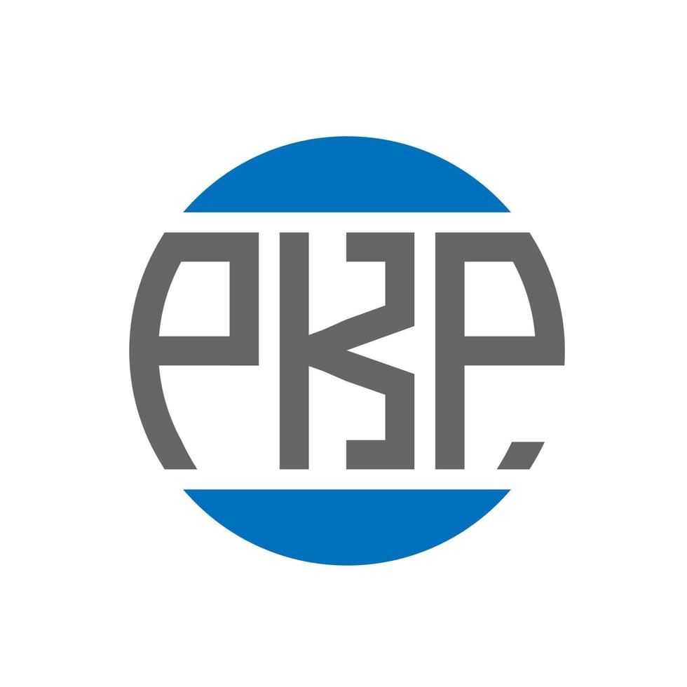 diseño de logotipo de letra pkp sobre fondo blanco. concepto de logotipo de círculo de iniciales creativas de pkp. diseño de letras pkp. vector