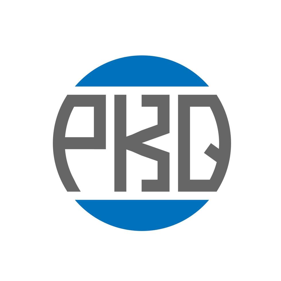 diseño de logotipo de letra pkq sobre fondo blanco. concepto de logotipo de círculo de iniciales creativas pkq. diseño de letras pkq. vector
