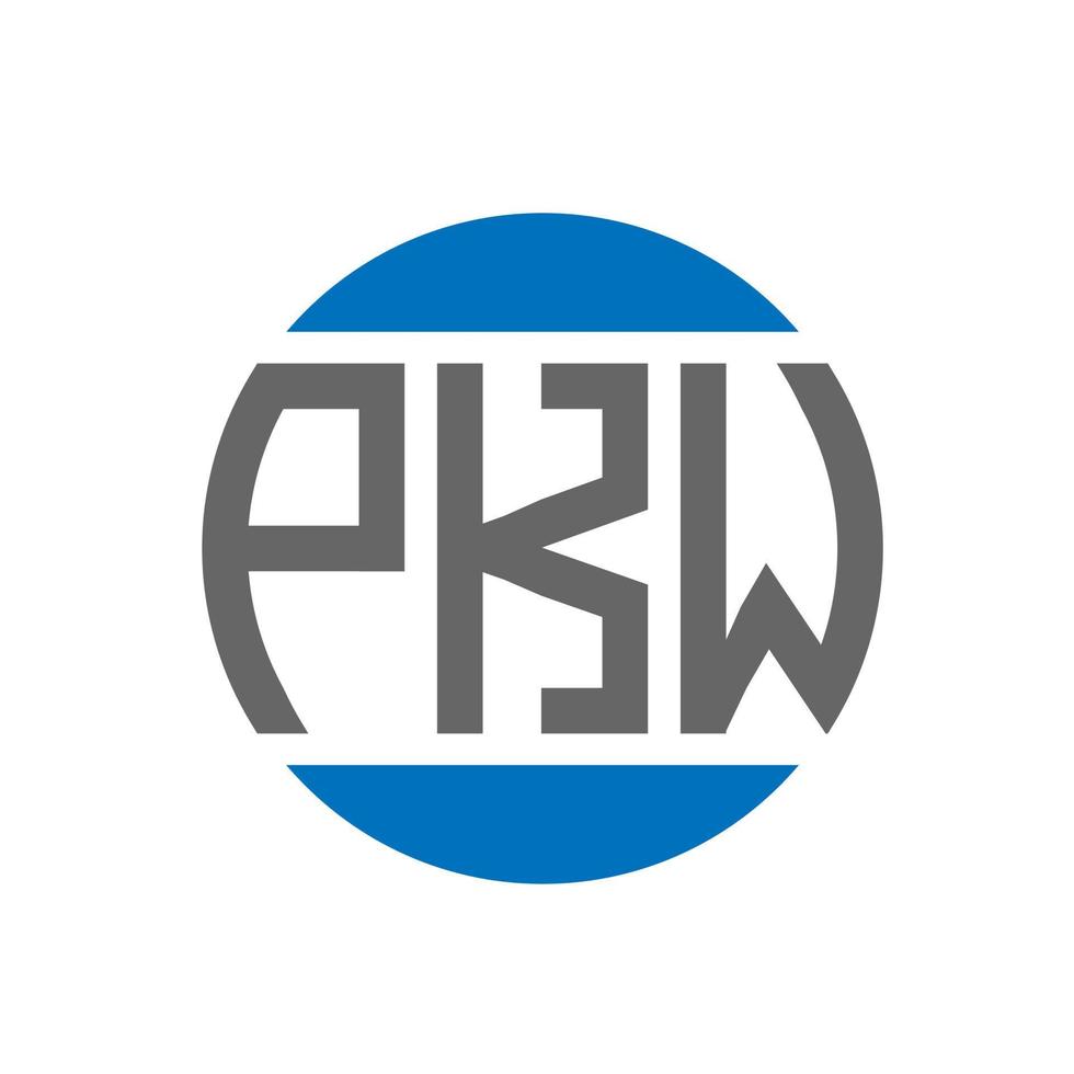 diseño de logotipo de letra pkw sobre fondo blanco. concepto de logotipo de círculo de iniciales creativas de pkw. diseño de letra pkw. vector