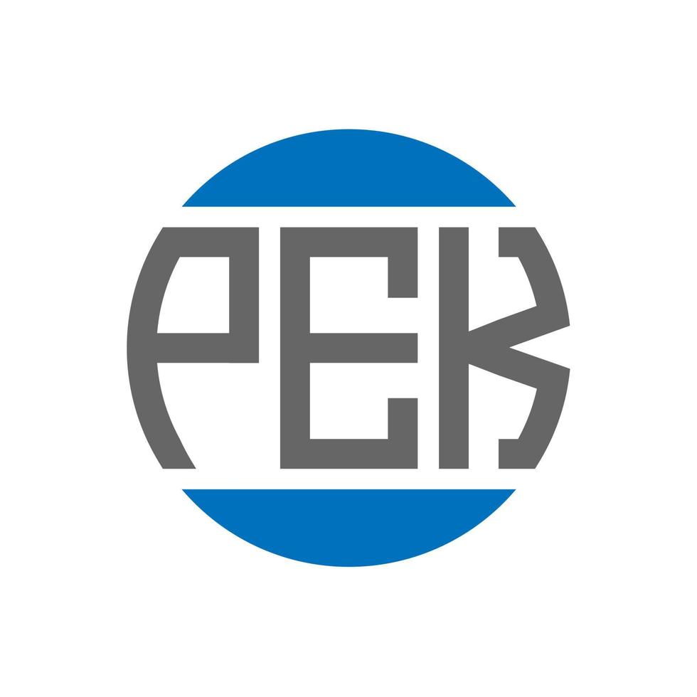 diseño de logotipo de letra pek sobre fondo blanco. concepto de logotipo de círculo de iniciales creativas de pek. diseño de letras pek. vector