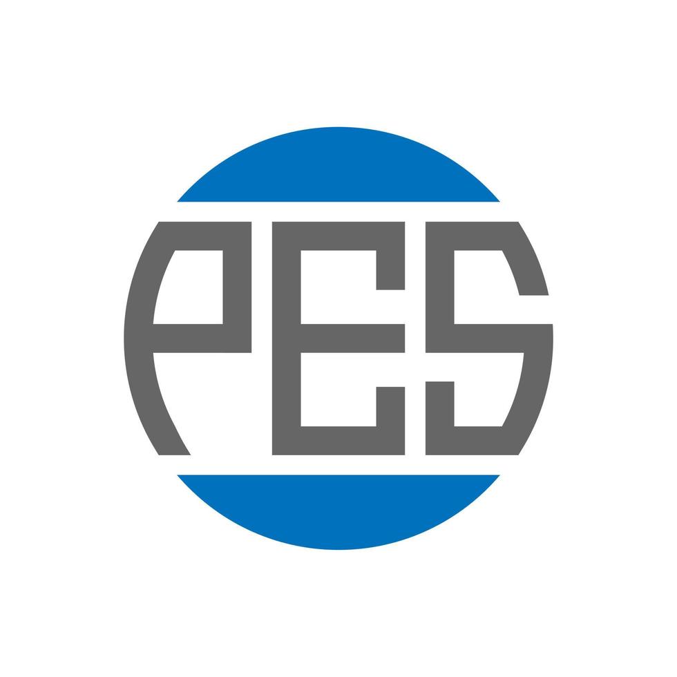 PES letter logo design on white background. PES creative initials circle logo concept. PES letter design. vector