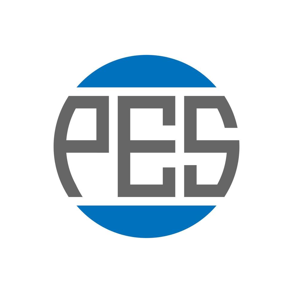 diseño de logotipo de letra pes sobre fondo blanco. concepto de logotipo de círculo de iniciales creativas de pes. diseño de letras pes. vector