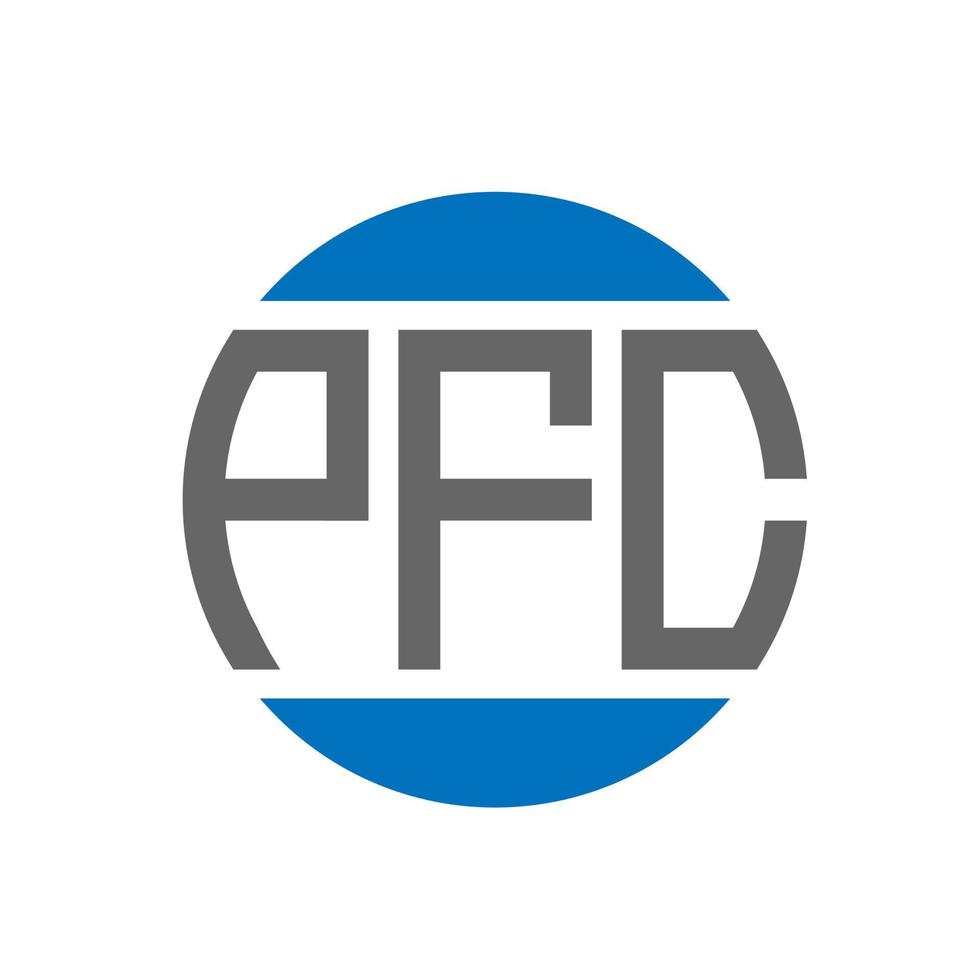 diseño de logotipo de letra pfc sobre fondo blanco. Concepto de logotipo de círculo de iniciales creativas de pfc. diseño de letras pfc. vector