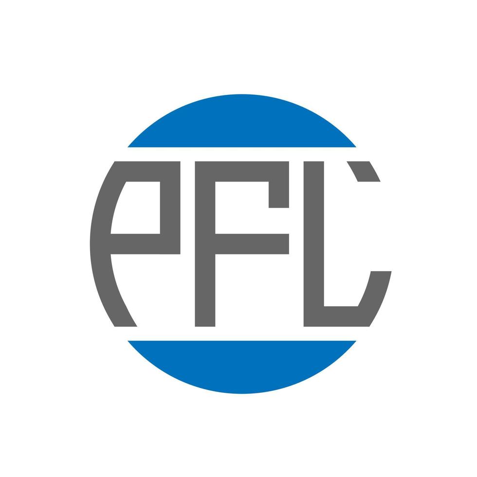 diseño de logotipo de letra pfl sobre fondo blanco. concepto de logotipo de círculo de iniciales creativas de pfl. diseño de letras pfl. vector