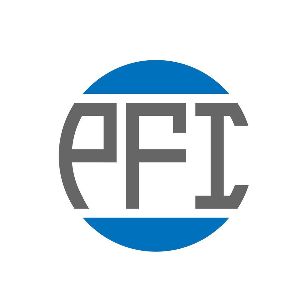 diseño de logotipo de letra pfi sobre fondo blanco. concepto de logotipo de círculo de iniciales creativas pfi. diseño de letras pfi. vector