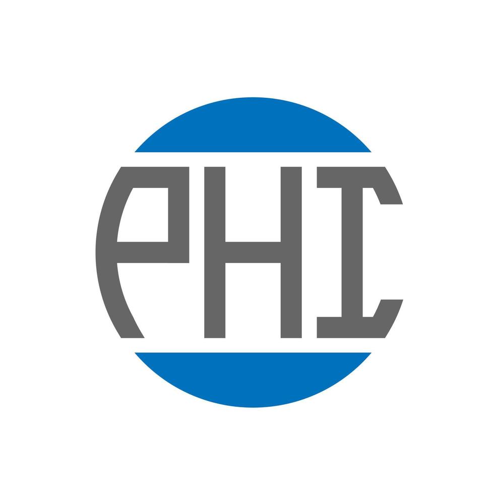 diseño de logotipo de letra phi sobre fondo blanco. concepto de logotipo de círculo de iniciales creativas de phi. diseño de letras phi. vector