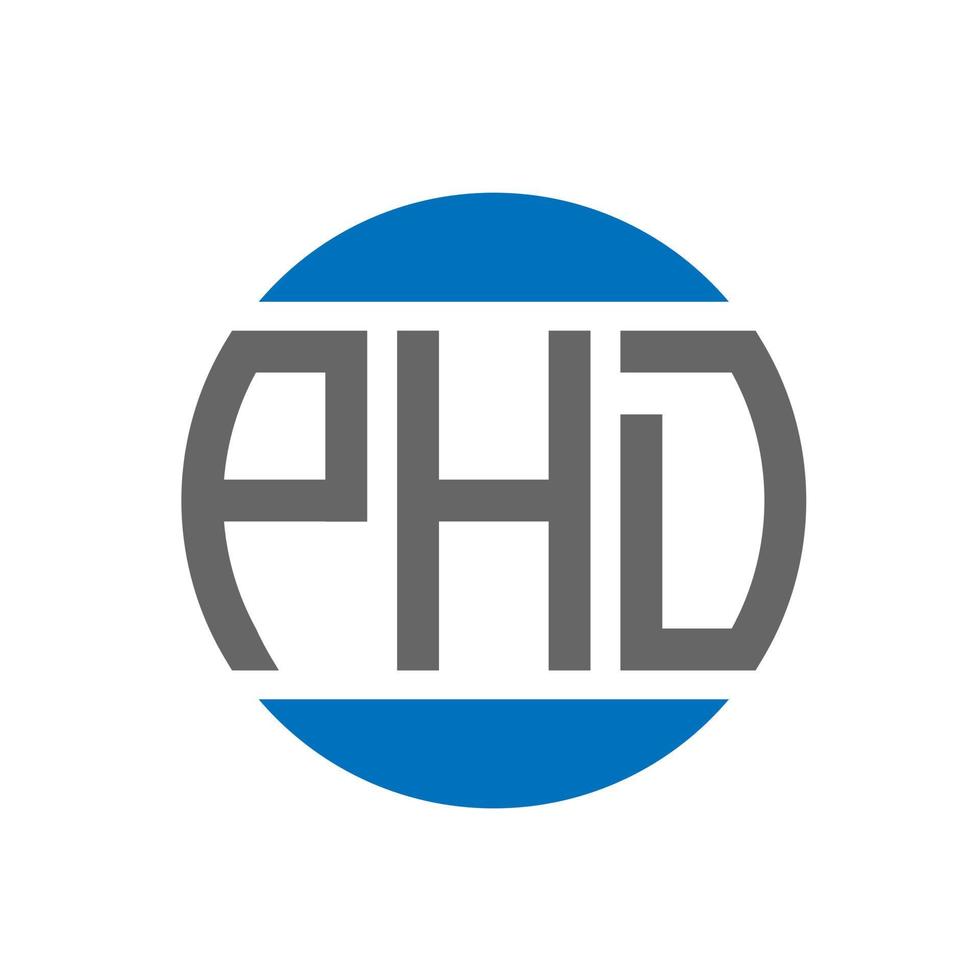 PHD letter logo design on white background. PHD creative initials circle logo concept. PHD letter design. vector