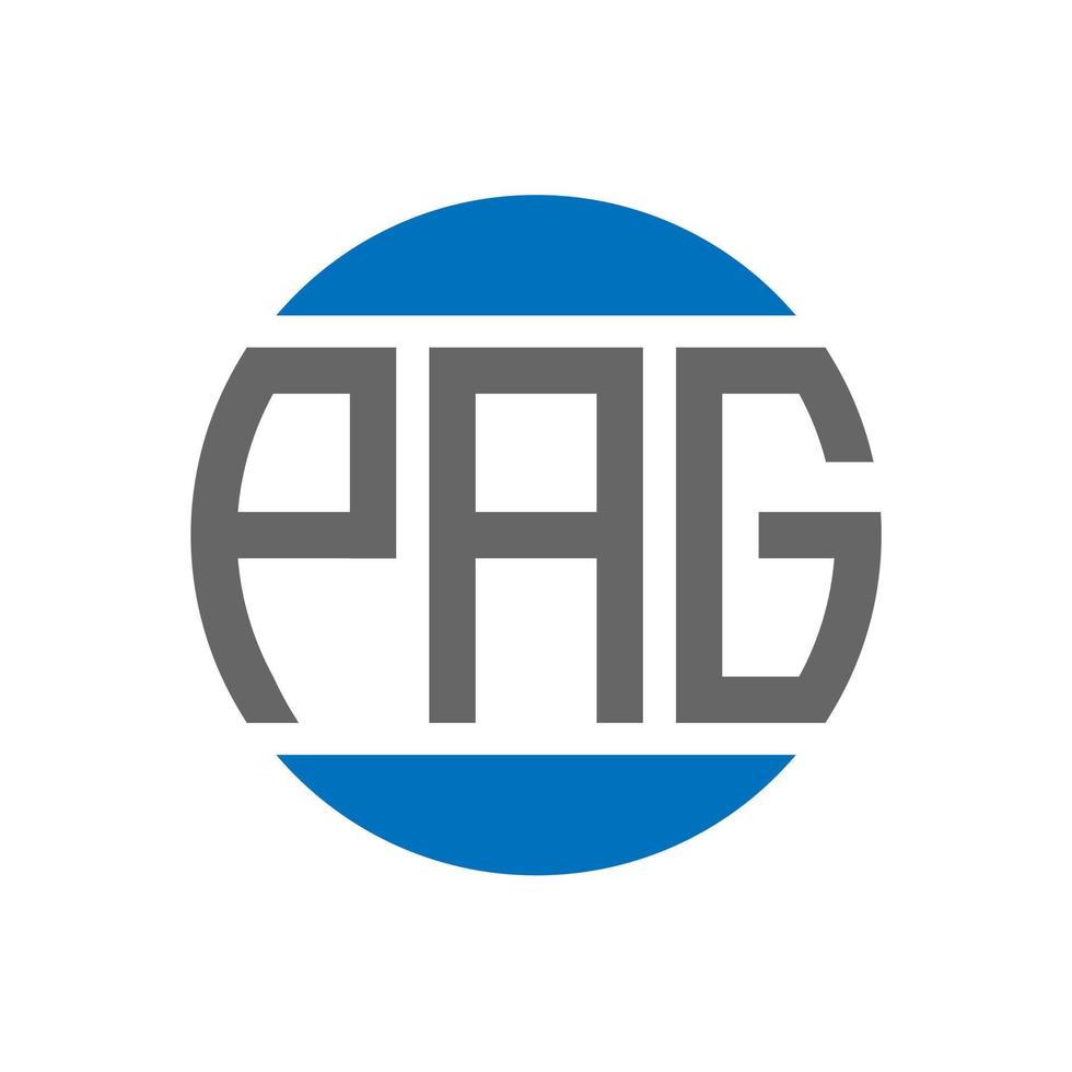diseño de logotipo de letra pag sobre fondo blanco. concepto de logotipo de círculo de iniciales creativas pag. diseño de letra pag. vector