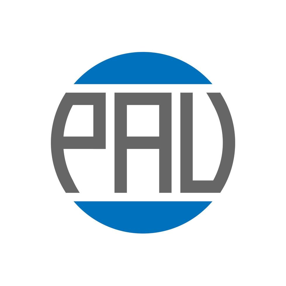 diseño del logotipo de la letra pau sobre fondo blanco. concepto de logotipo de círculo de iniciales creativas de pau. diseño de letras pau. vector