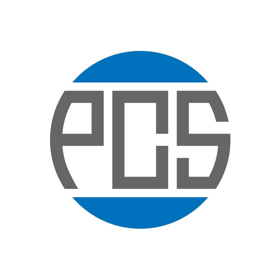 diseño de logotipo de letra pcs sobre fondo blanco. concepto de logotipo de círculo de iniciales creativas de pcs. diseño de letras de piezas. vector