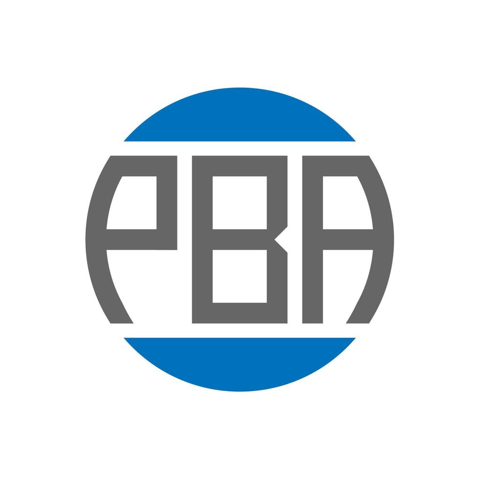 diseño de logotipo de letra pba sobre fondo blanco. concepto de logotipo de círculo de iniciales creativas de pba. diseño de carta pba. vector