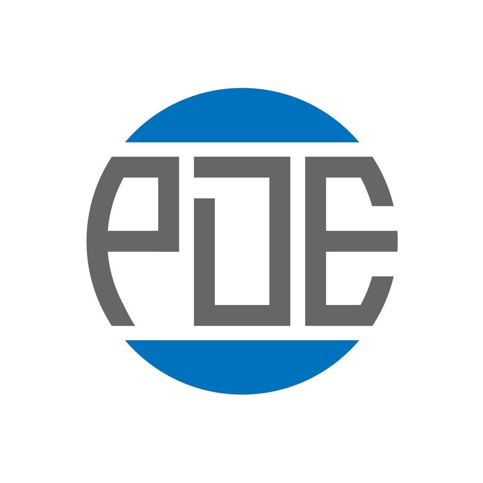 diseño de logotipo de letra pde sobre fondo blanco. concepto de logotipo de círculo de iniciales creativas pde. diseño de letra pde. vector