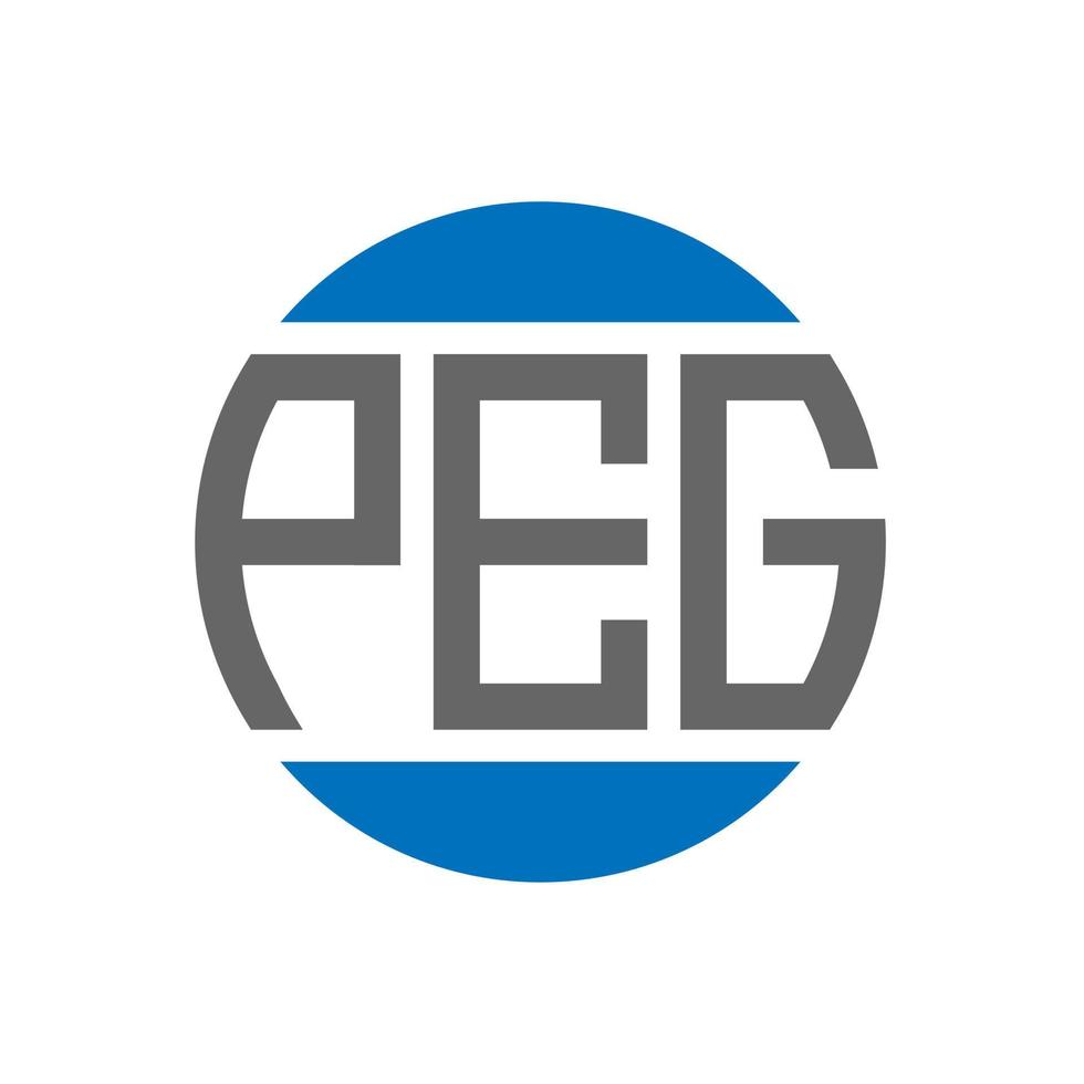 diseño de logotipo de letra peg sobre fondo blanco. concepto de logotipo de círculo de iniciales creativas de peg. diseño de letra de clavija. vector