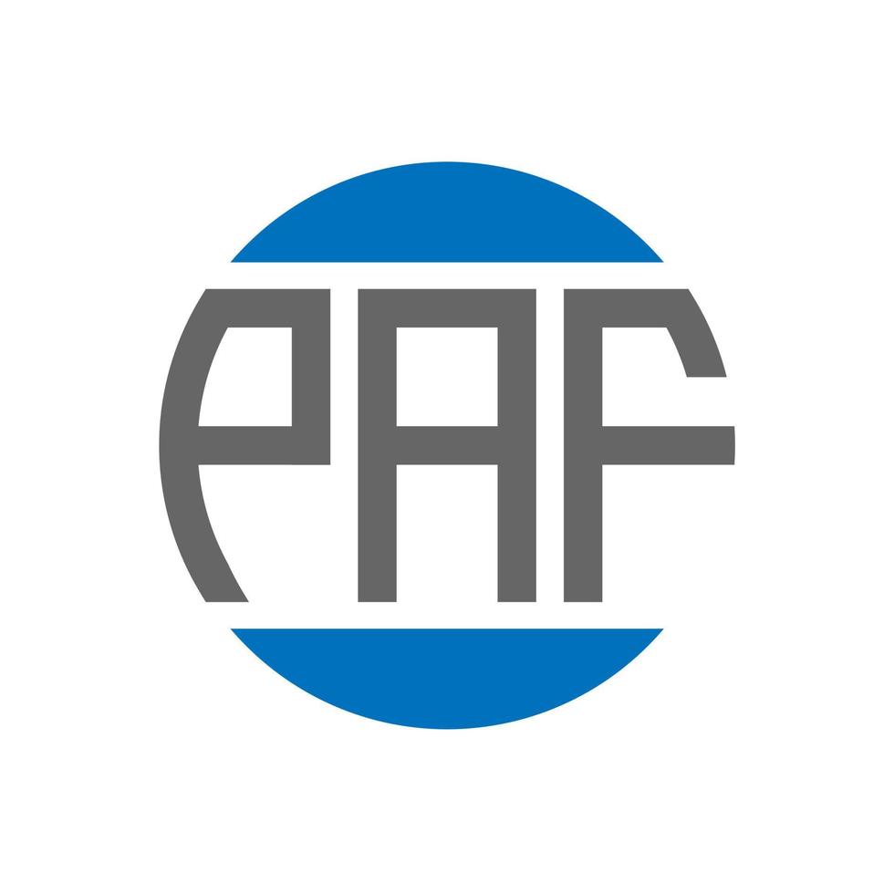 diseño de logotipo de letra paf sobre fondo blanco. concepto de logotipo de círculo de iniciales creativas paf. diseño de letras paf. vector