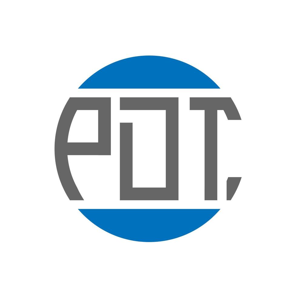 diseño de logotipo de letra pdt sobre fondo blanco. concepto de logotipo de círculo de iniciales creativas pdt. diseño de carta pdt. vector