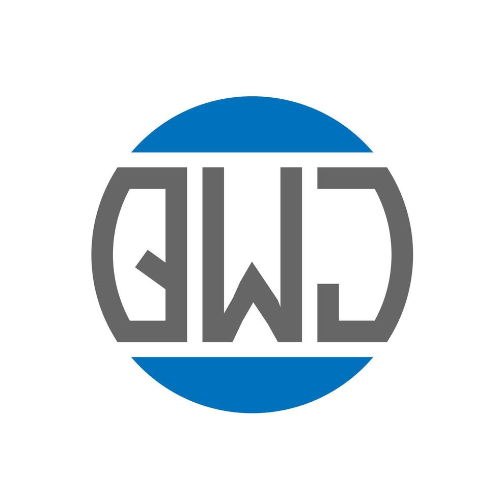 QWJ letter logo design on white background. QWJ creative initials circle logo concept. QWJ letter design. vector