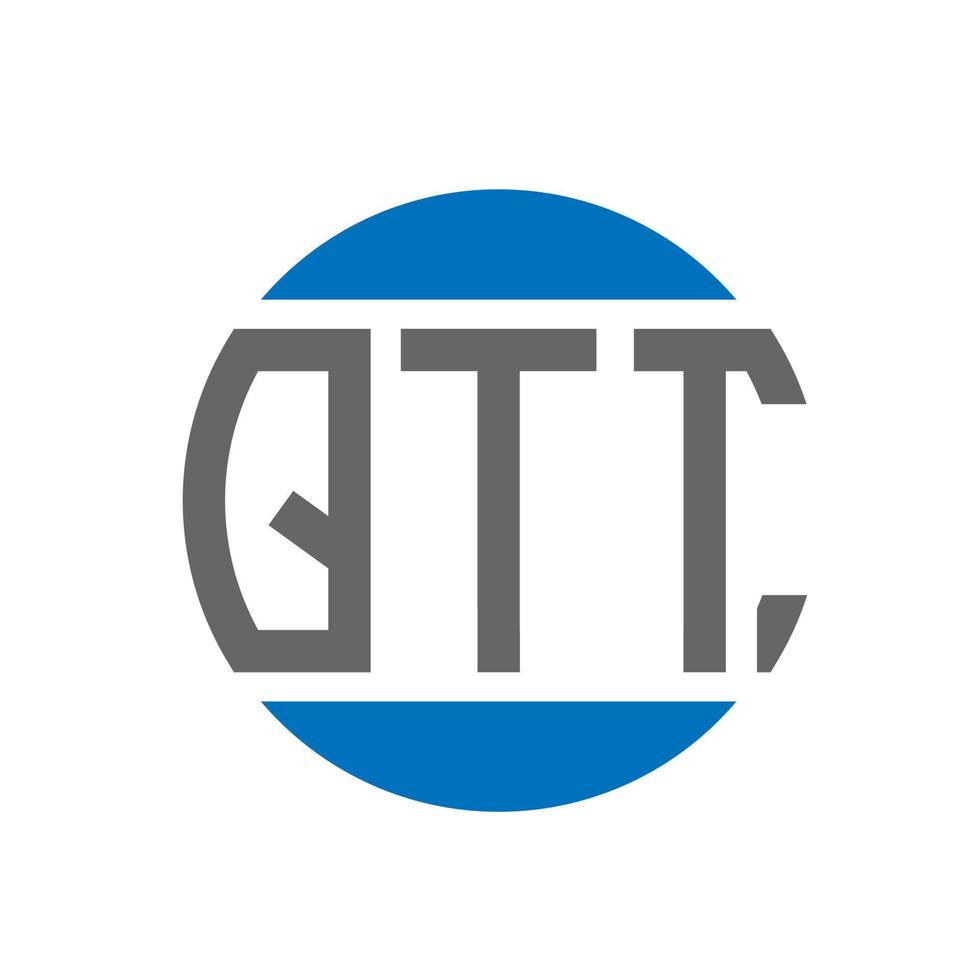 diseño de logotipo de letra qtt sobre fondo blanco. concepto de logotipo de círculo de iniciales creativas qtt. diseño de letra qtt. vector
