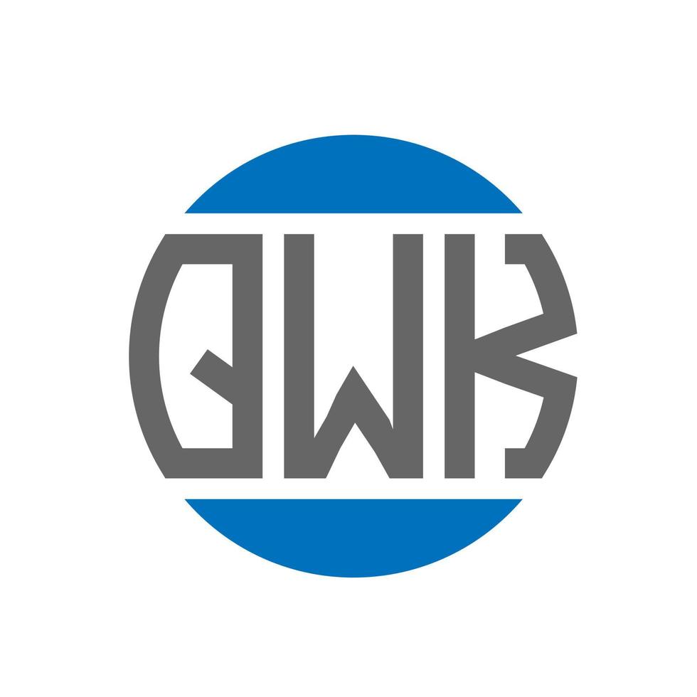 QWK letter logo design on white background. QWK creative initials circle logo concept. QWK letter design. vector
