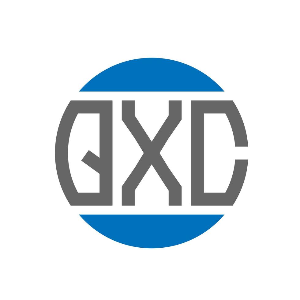 diseño de logotipo de letra qxc sobre fondo blanco. concepto de logotipo de círculo de iniciales creativas qxc. diseño de letras qxc. vector