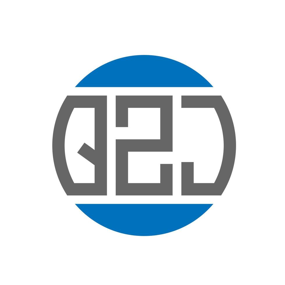 diseño de logotipo de letra qzj sobre fondo blanco. qzj concepto de logotipo de círculo de iniciales creativas. diseño de letras qzj. vector