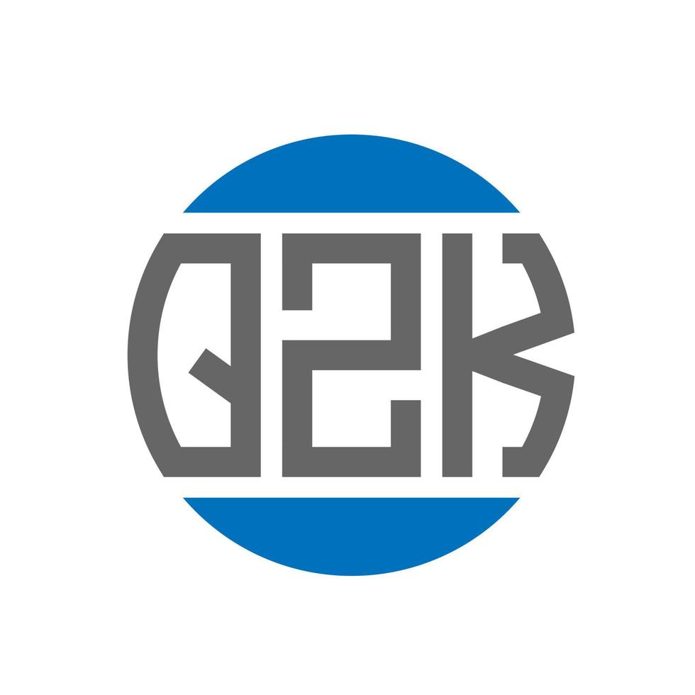 QZK letter logo design on white background. QZK creative initials circle logo concept. QZK letter design. vector