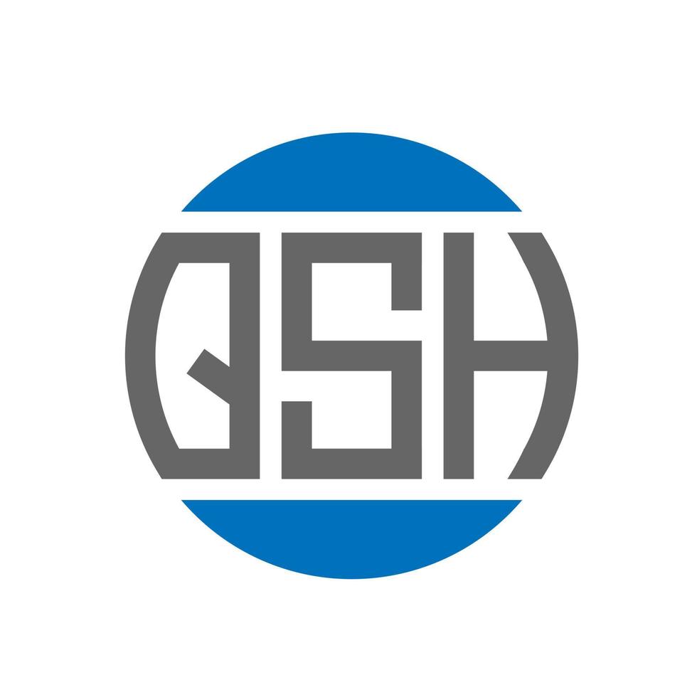 diseño de logotipo de letra qsh sobre fondo blanco. concepto de logotipo de círculo de iniciales creativas qsh. diseño de letras qsh. vector