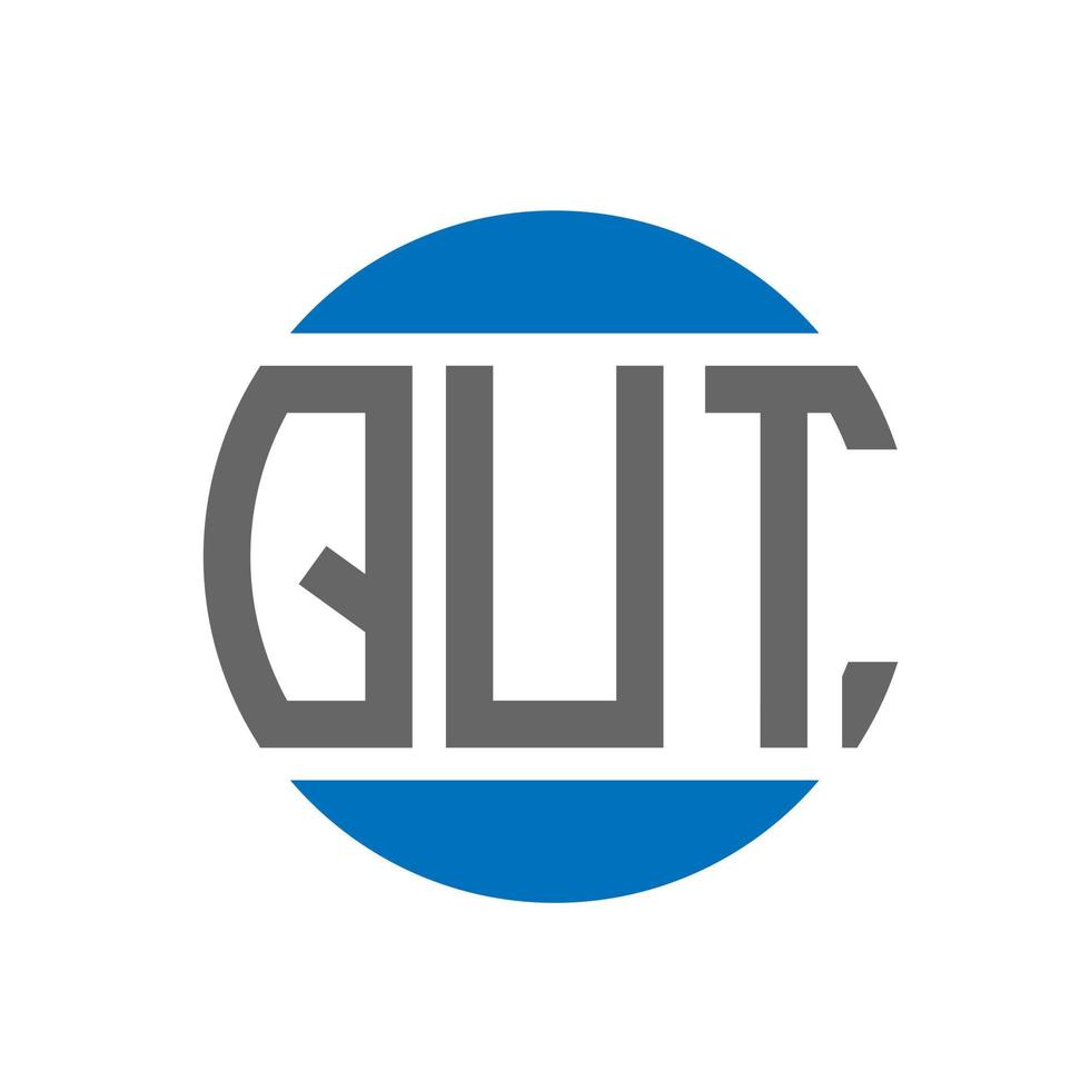 diseño de logotipo de letra qut sobre fondo blanco. concepto de logotipo de círculo de iniciales creativas qut. diseño de letra qut. vector