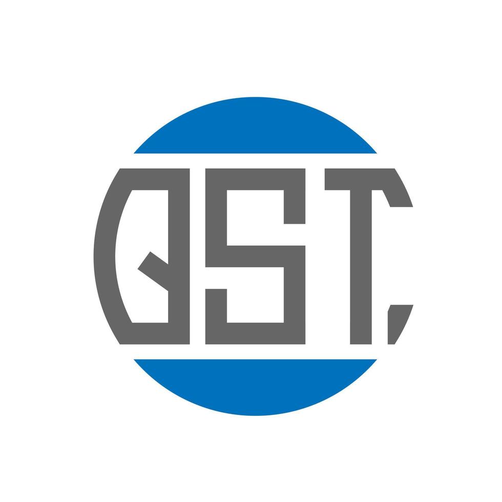 diseño de logotipo de letra qst sobre fondo blanco. concepto de logotipo de círculo de iniciales creativas qst. diseño de letra qst. vector